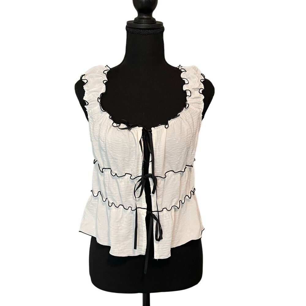 Kirious Women’s Contrast Bow Baby Doll Halter/Tank Top